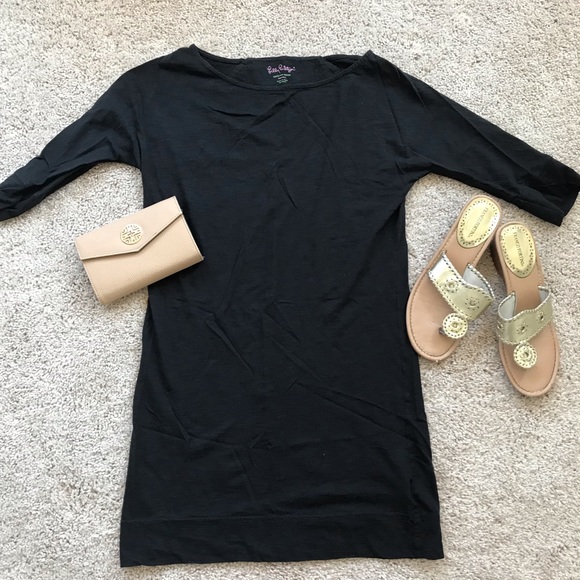 Black Pima Cotton Dress - Picture 1 of 3